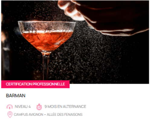Certification Professionnelle Barman