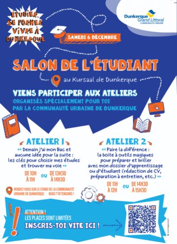 Prépare ton avenir et viens participer aux ateliers organisés spécialement pour toi!