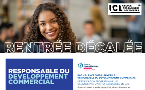 Rentrée décalée - Bac+3 Responsable du développement commercial