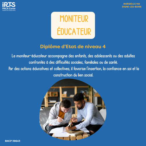 Niveau 4 / Formation Diplôme d'Etat Moniteur éducateur