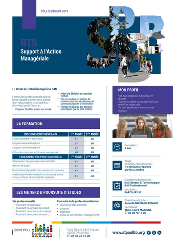 BTS SAM – Support à l’Action Managériale