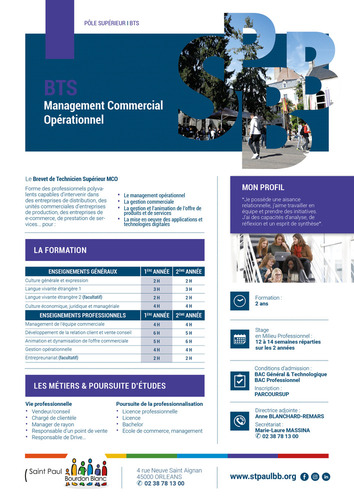 BTS MCO – Management Commercial Opérationnel