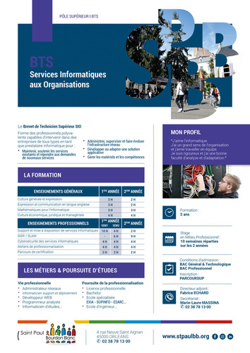 BTS SIO – Services Informatiques aux Organisations