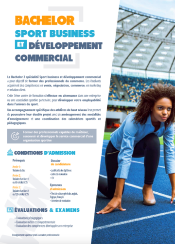 Fiche formation - Bachelor Sport Business et Développement Commercial 