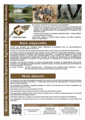BTSA Métiers de l'élevage 