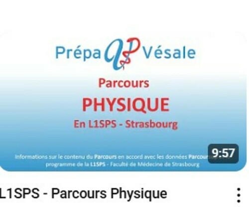PREPA VESALE - Présentation du parcours PHYSIQUE
