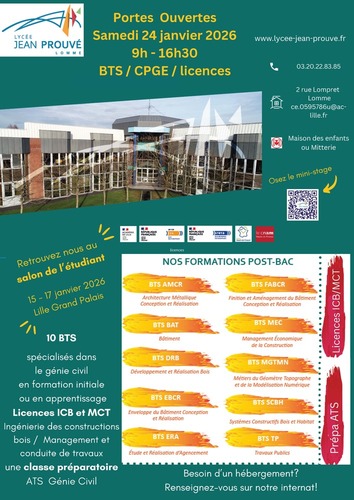 Portes ouvertes du Lycée Jean Prouvé le 24 janvier 2026