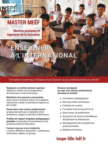 Plaquette de formation - Master MEÉF - Mention Pratiques et Ingénierie de la Formation - Parcours Enseigner à l'International