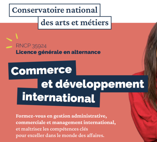 Commerce et développement international - Licence générale en alternance