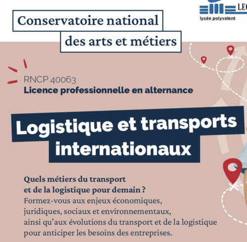 Logistique et transports internationaux - Licence professionnelle en alternance