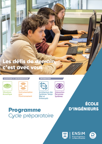 Dépliant cycle préparatoire Ingénieur