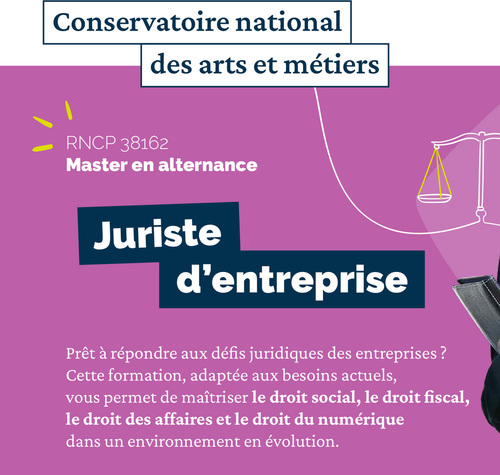 Master droit de l'entreprise parcours Juriste d'entreprise