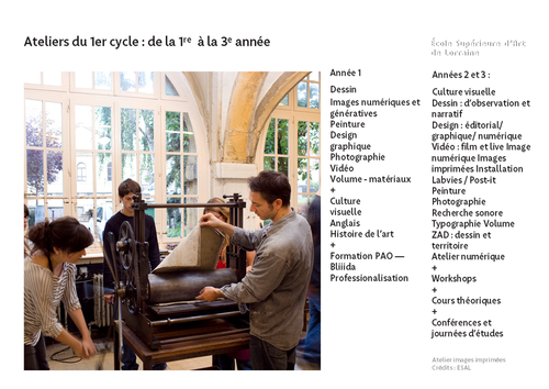 Les ateliers de pratique de la 1re à la 3e année