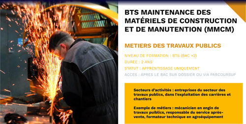 BTS Maintenance des Matériels de Construction et de Manutention (MMCM)