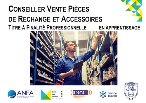 Titre à Finalité Professionnelle - Conseiller Vente Pièces de Rechange et Accessoires (TFP - CVPRA)