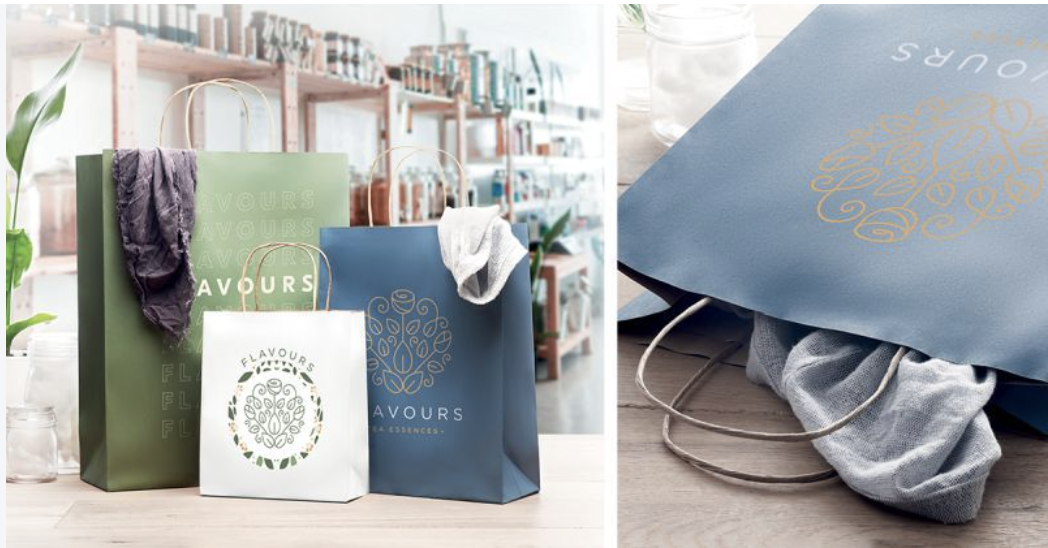 Colorful recycled paper gift bags by Midocean