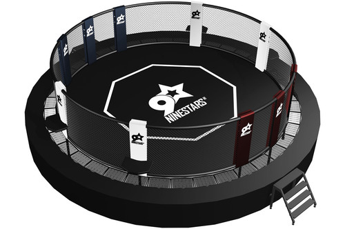 Cage MMA Circulaire sur Plateforme avec Sidewalk (Personnalisable) | NineStars®