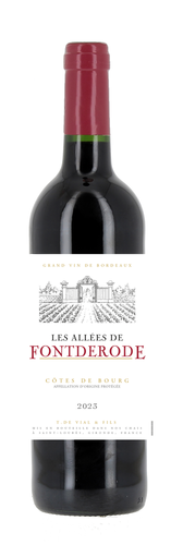 Côtes de Bourg vin rouge AOC en bouteille 75 cl LES ALLEES DE FONTDERODE