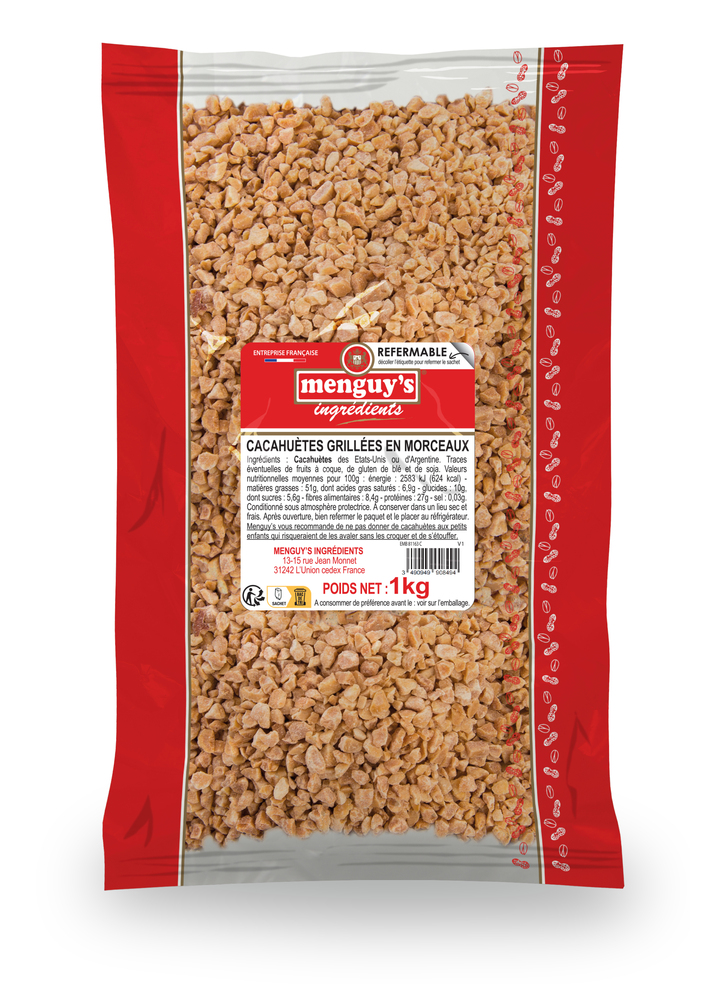 Cacahuète grillée en morceaux en sachet 1 kg MENGUY'S