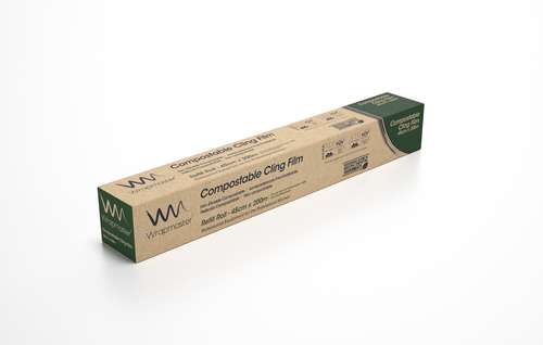Film étirable alimentaire compostable 45cm x 200m en rouleau WRAPMASTER