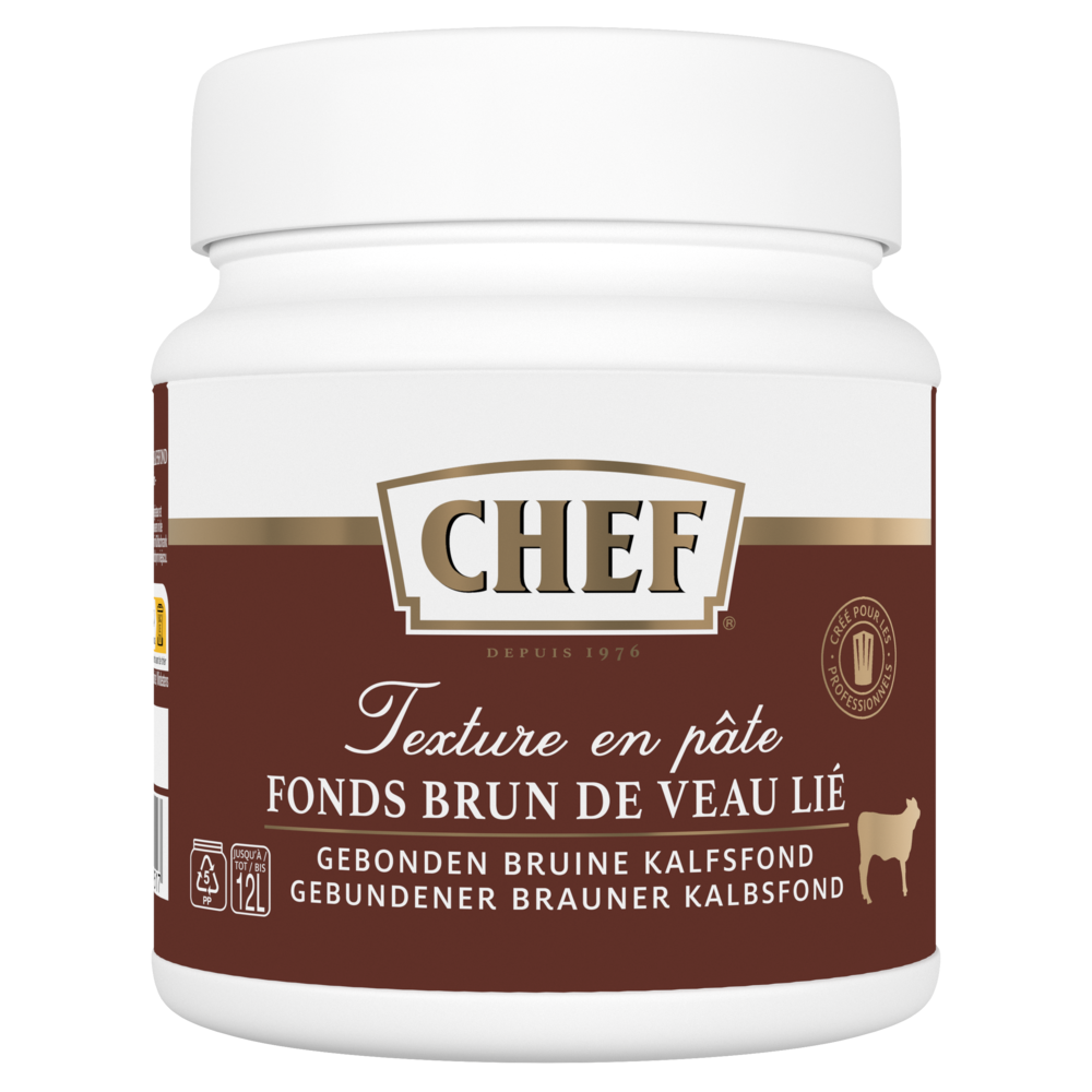 3154  CHEF® Fonds Brun de Veau Lié Premium - Pot de 600 g pour 6 L à 12 L