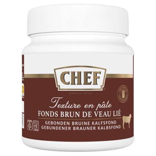 3154  CHEF® Fonds Brun de Veau Lié Premium - Pot de 600 g pour 6 L à 12 L
