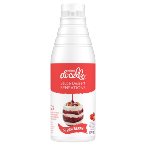 313499  DOCELLO® Sauce Sensations Fraise - Bouteille de 750 g
