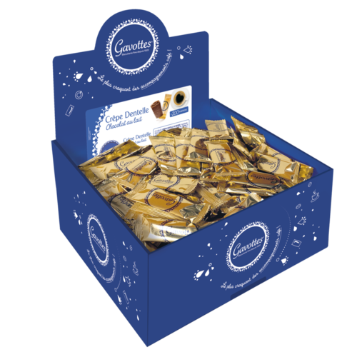Carton vrac présentoir Crêpes Dentelle Gavottes® Chocolat au Lait - ~200 flowpacks