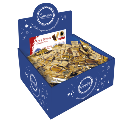 Carton vrac présentoir Crêpes Dentelle Gavottes® Chocolat Noir - ~200 flowpacks