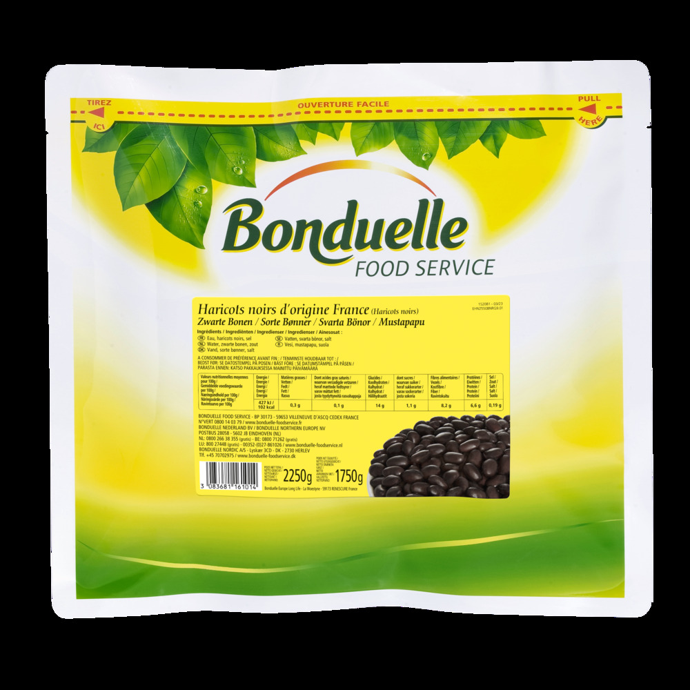 321080 Haricots noirs en poche 2.25 kg BONDUELLE