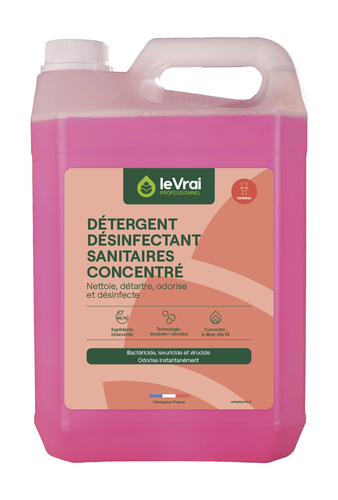 Détergent désinfectant sanitaires concentré bidon 5L 