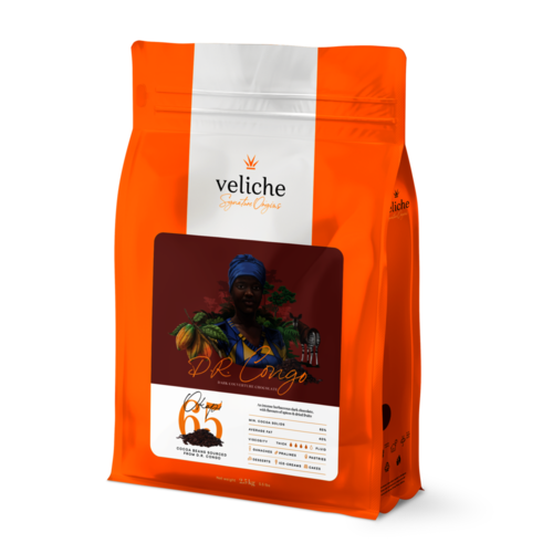 286051 Chocolat noir Okapi 65 en drops en sachet 2.5 kg VELICHE