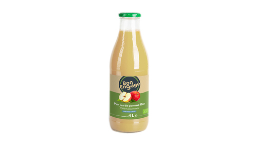 304464 Pur jus de pomme BIO en bouteille 1 l Bon&Engagé