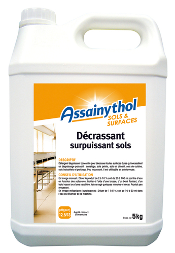 137239 Décrassant surpuissant sols en bidon 5 kg ASSAINYTHOL