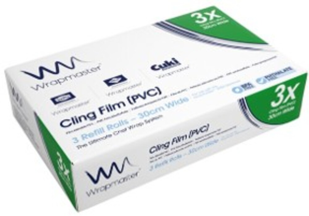 Film étirable alimentaire PVC 30cm x 300m en rouleau pour Wrapmaster 3000 WRAPMASTER