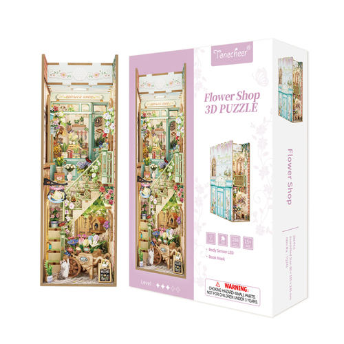 DIY 3D-Puzzle Book Nook Flower Shop Tonecheer