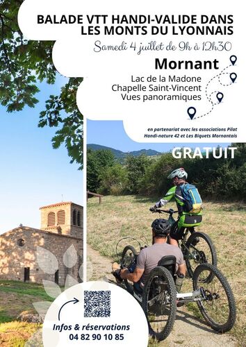 Balade VTT Handi valide dans les Monts du Lyonnais