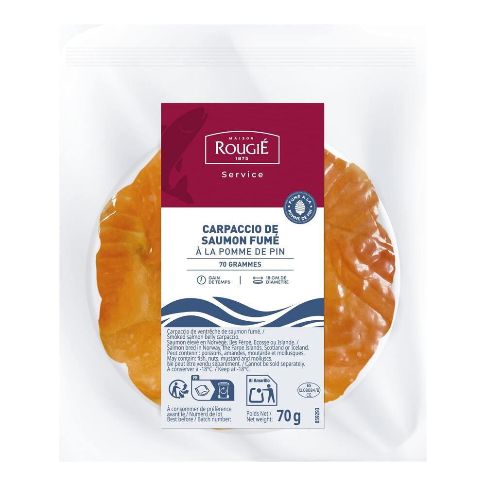 318111 CARPACCIO DE SAUMON FUME A LA POMME DE PIN MAISON ROUGIE