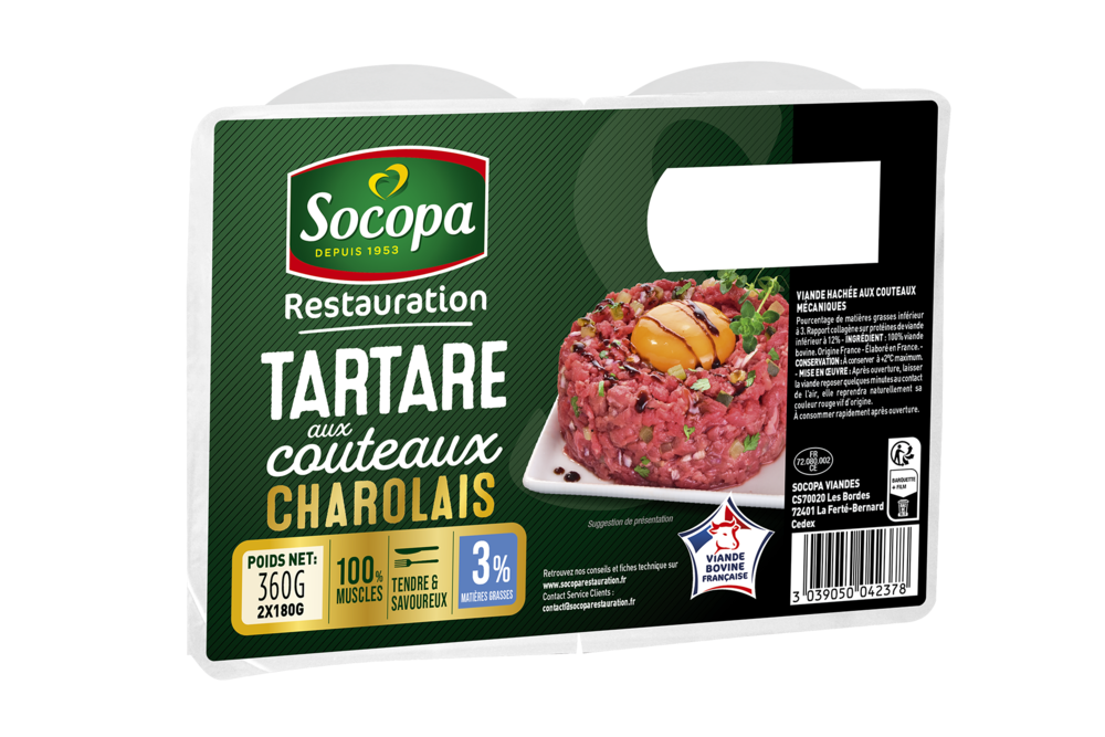 Tartare aux couteaux 3% M.G charolais 180g