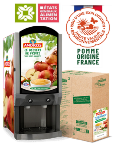 Purée pomme nature HVE sans sucre ajoutés Andros 