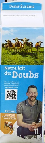 Notre lait du Doubs 25 1/2 écrémé