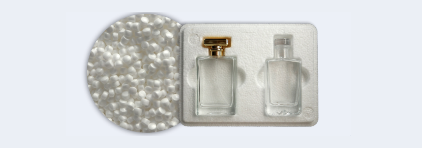 TOTALENERGIES CORBION : Réduisez vos émissions de carbone de 85 % avec des emballages en perles de mousse biobasée moulées.