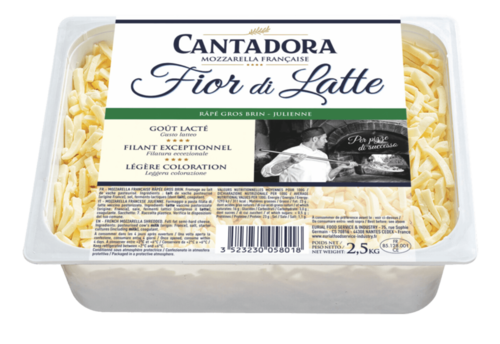 Ref. 300387 Mozzarella fior di latte 23% 2,5 kg CANTADORA