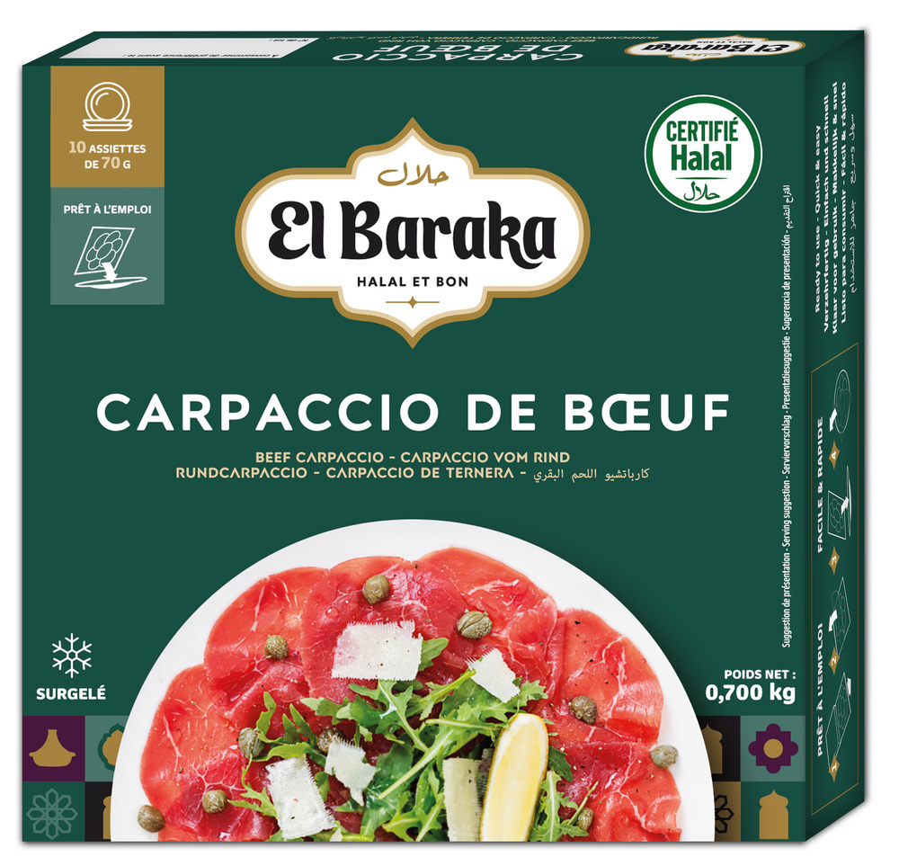 Carpaccio de bœuf halal 70G "El Baraka by JEAN ROUTHIAU" 