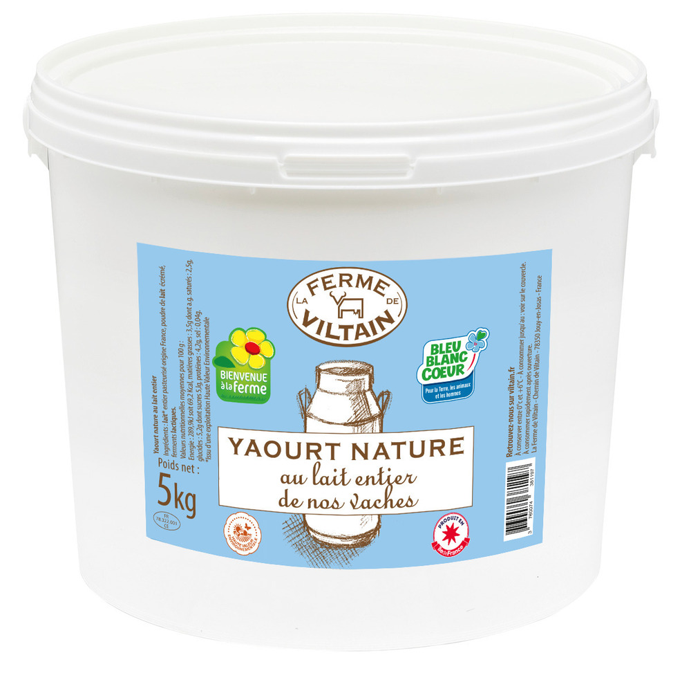 Ref. 212785 Yaourt nature au lait entier BBC 5 KG