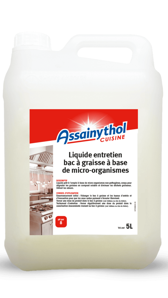 Liquide entretien bac à graisse à base de micro organismes 5L ASSAINYTHOL