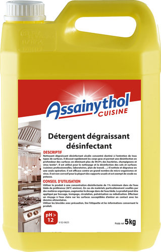 Détergent dégraissant désinfectant en bidon 5 kg ASSAINYTHOL TP2,TP4
