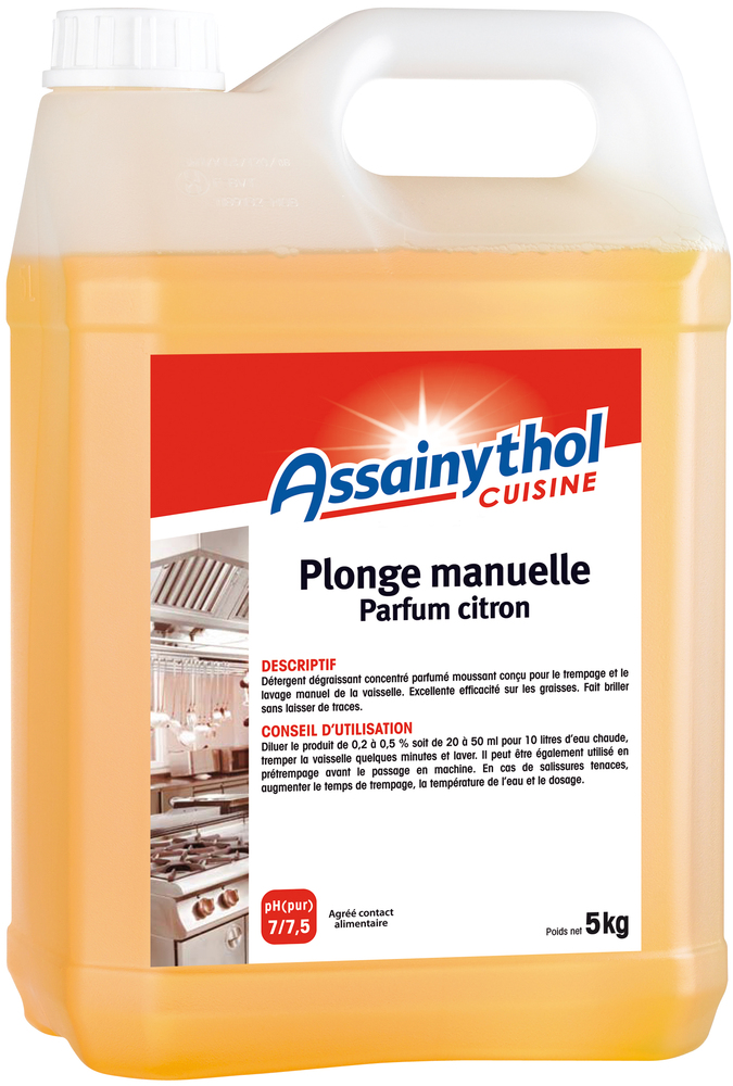 Plonge manuelle parfum citron en  bidon 5 kg ASSAINYTHOL 